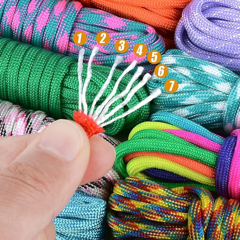 WEREWOLVES 80 Colors Paracord Cord, 550 Paracord Bracelet Crafting Combo Kits with Instruction - Multifunction Paracord Ropes, 10 Feet Each Parachute Cord for DIY Manual Braiding Supplies - Image 3
